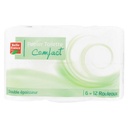 Belle France 2-Ply White Compact Toilet Paper 6 Rolls = 12 Rolls - 100% Pure Cellulose