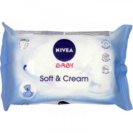 Lingettes bébé nettoyantes Soft & Cream NIVEA BABY le paquet de 57 lingettes