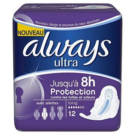 Always Ultra Jour Serviettes Long (Taille 2) Ailettes 12 Serviettes