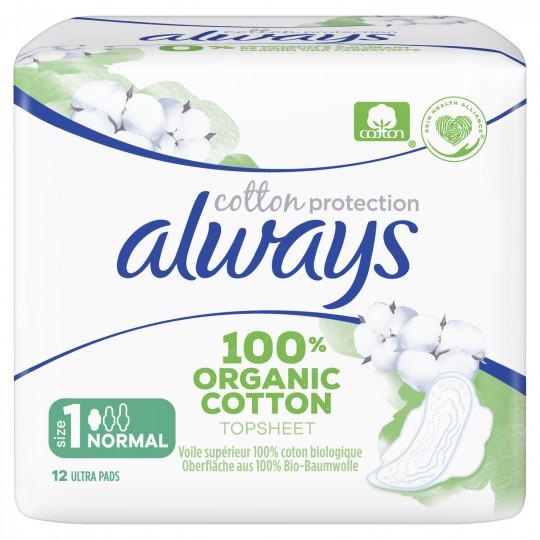 Always Cotton Protection Normal Serviettes Avec Ailettes X11