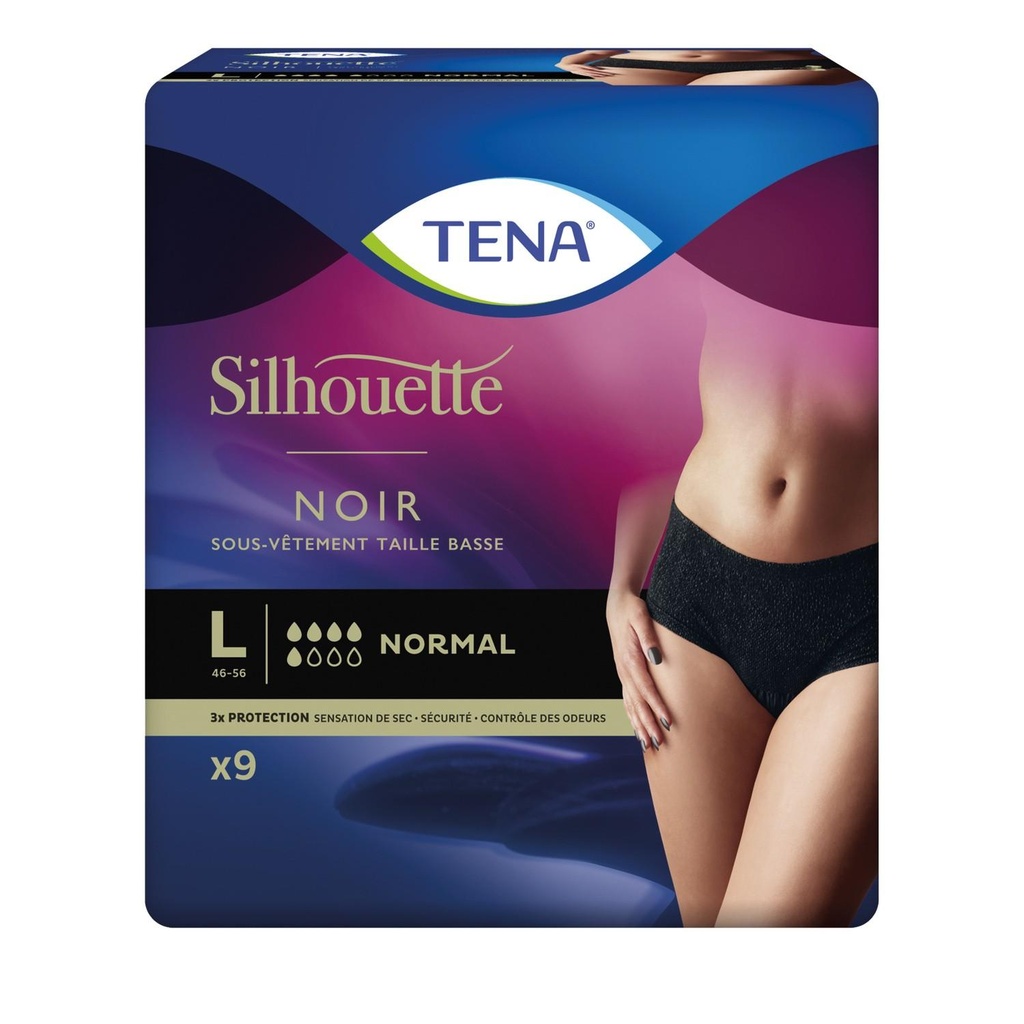 TENA Silhouette Plus Low Waist Black Underwear L x10