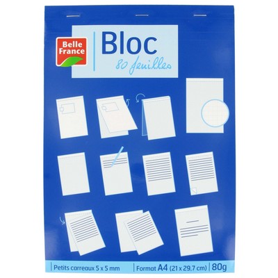 Belle France Stapled A4 Notepad 160 Sheets 80gsm Q5/5