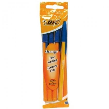 BIC Cristal Original Stylos-Bille Pointe Fine (0,8 mm) - Bleu, Pochette de 4