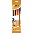 BIC Cristal Original Stylos-Bille Pointe Fine (0,8 mm) - Couleurs Assorties, Pochette de 4