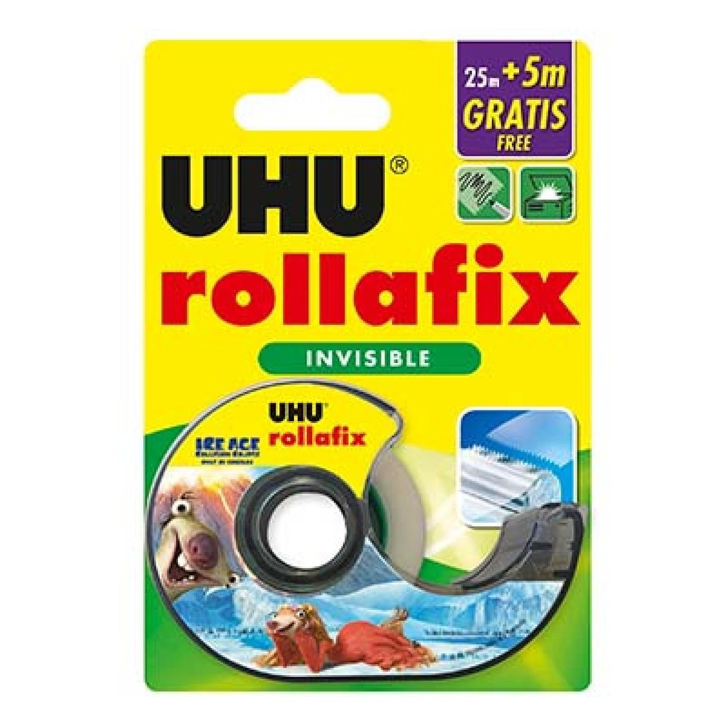 Invisible Adhesive Tape - Rollafix Dispenser 25mx19mm + 5m Free