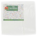 100 White 2-Ply Paper Napkins 33 x 33 cm