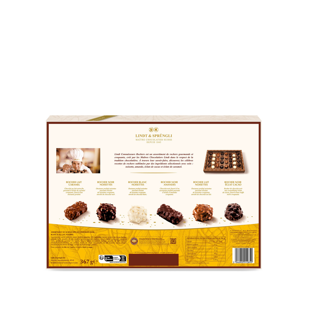 LINDT CONNAISSEURS ASSORTED CHOCOLATE BITES 367G