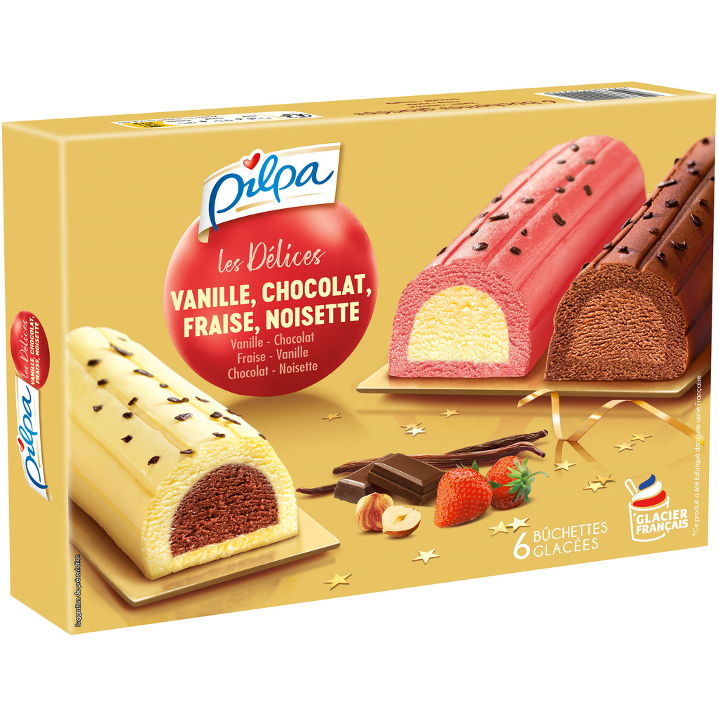 Bûchettes Pilpa Les Délices Fraise Vanille Chocolat x6