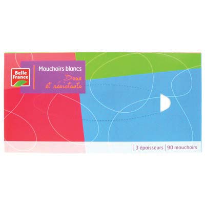 Belle France White Tissues Box x90 Extra Soft 3-Ply