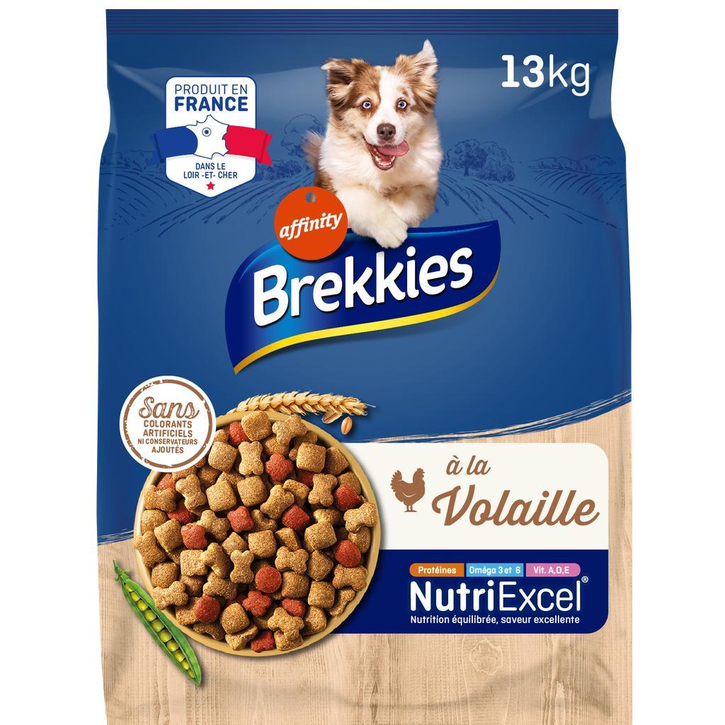 BREKKIES croquettes Chien Adulte Volaille 13kg