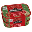 Pack of 2 x 1/6 Sardines in Olive Oil and Espelette Pepper 115g Connétable