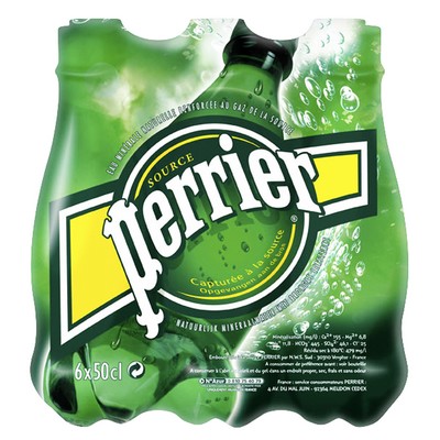PERRIER natural sparkling mineral water 6 x 50cl