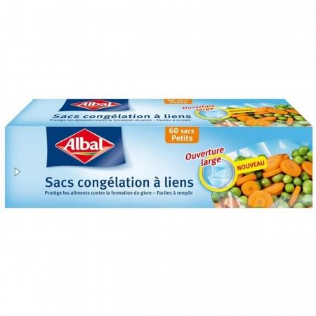 60 Small Freezer Bags with Ties Albal