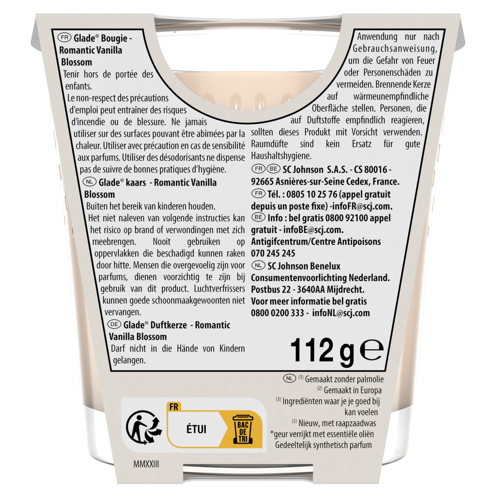 Glade Vanilla Candle 112g Rapeseed