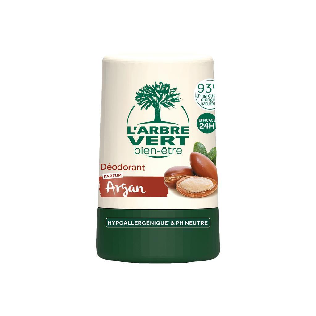L'Arbre Vert Bien-être Déodorant parfum Argan - Efficace 24H - Hypoallergénique & pH Neutre - 93% d'ingrédients d'origine naturelle - 50mL