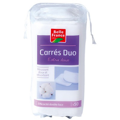 Coton carré duo extra doux x50 BF Sachet