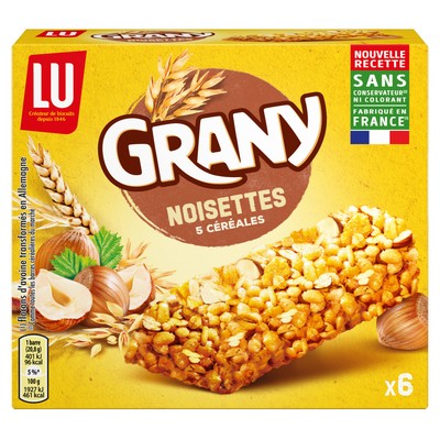  HAZELNUT BAR X6 125G GRANY