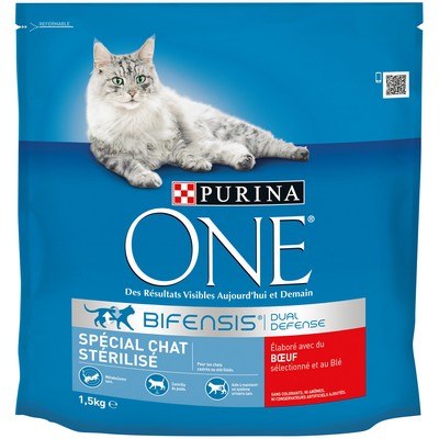 PURINA ONE Sterilised Cat - with Beef and Wheat - 1.5 KG - Adult Cat Kibble