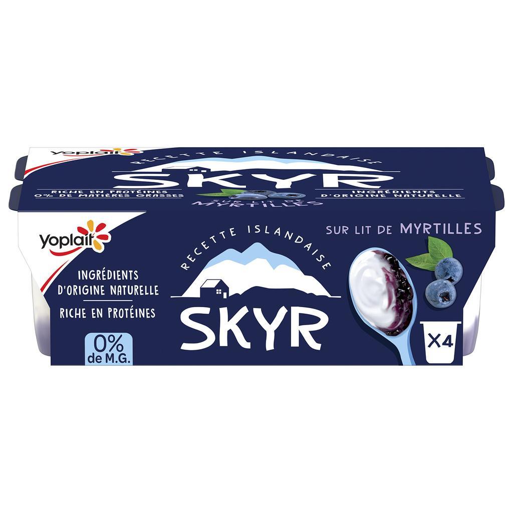 RAY YOPLAIT SKYR SUR LIT DE MYRTILLE 100GX4
