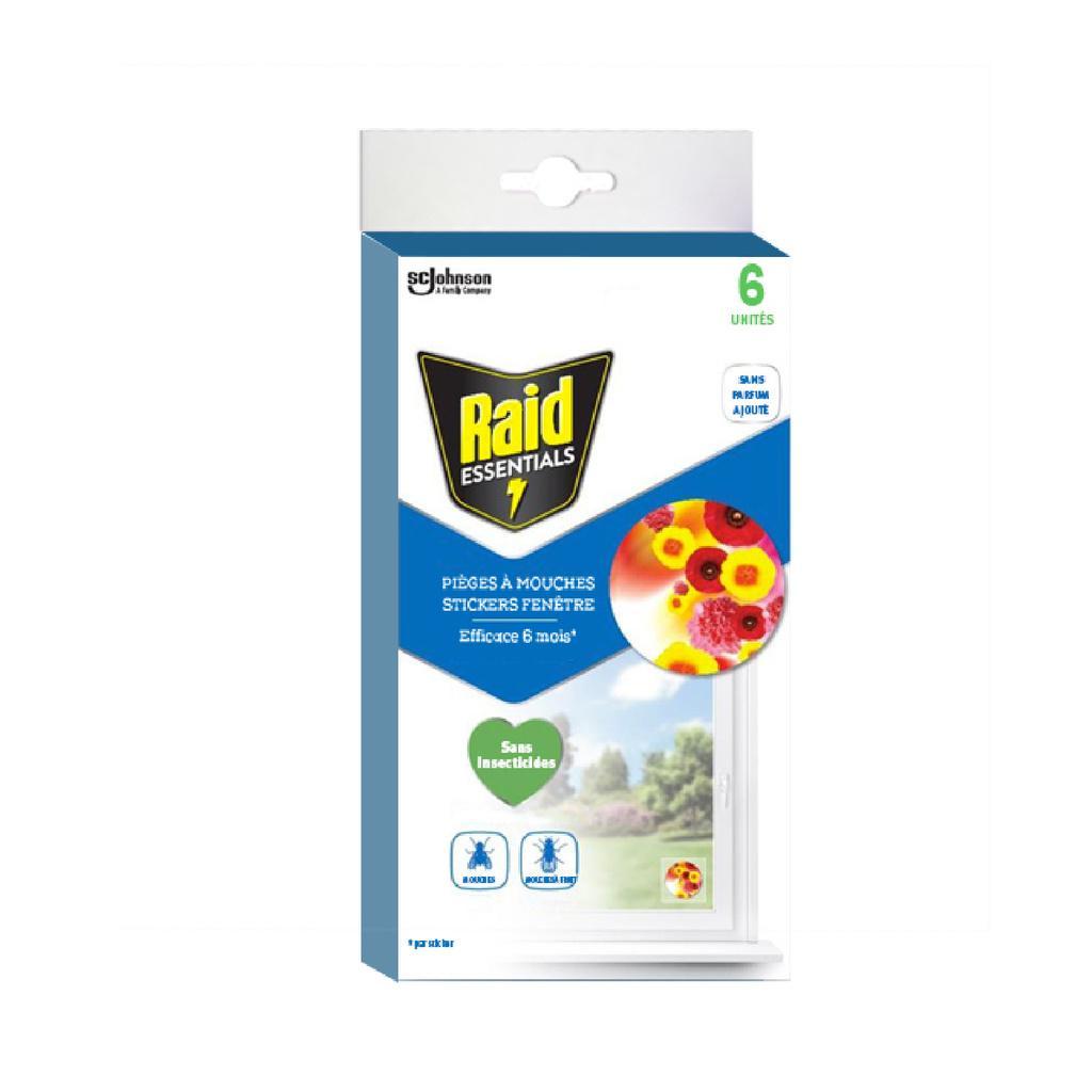 RAID ESSENTIALS Fly & Fruit Fly Trap – Floral Bouquet Window Stickers x6
