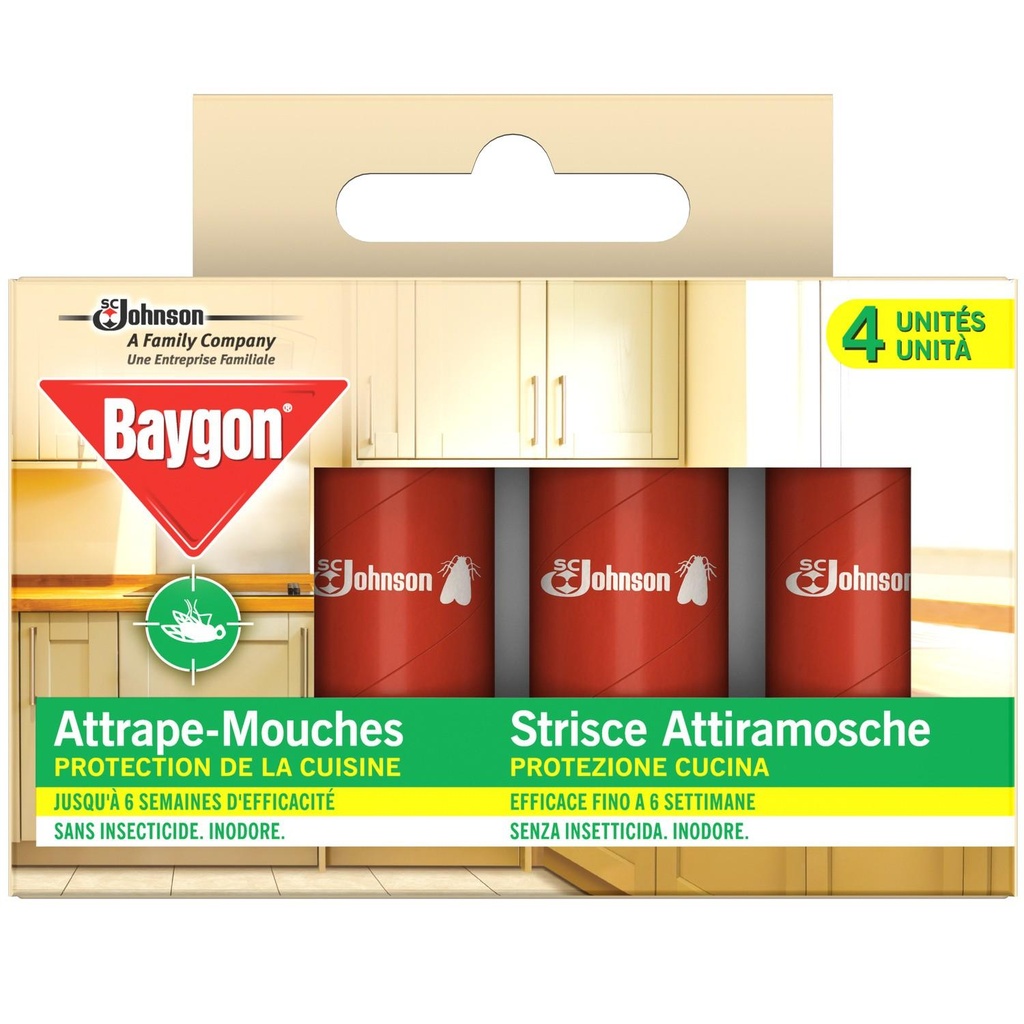 Baygon Rubans Attrape-Mouches Adhésifs x4