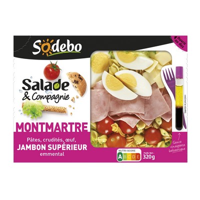SODEBO SALAD&CIE 320G MONTMARTRE HAM & EMMENTAL