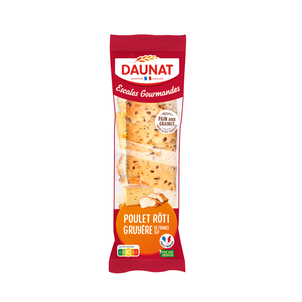 BAGUETTE ESCALES GOURMANDES POULET GRUYERE IGP DAU 160G