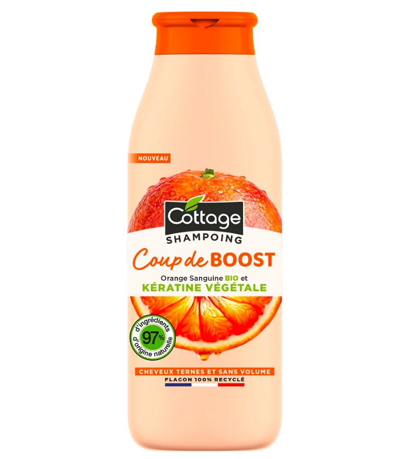 Shampoing Coup de Boost Orange Sanguine BIO et Kératine Végétale 97% d'ingrédients naturels 250ml