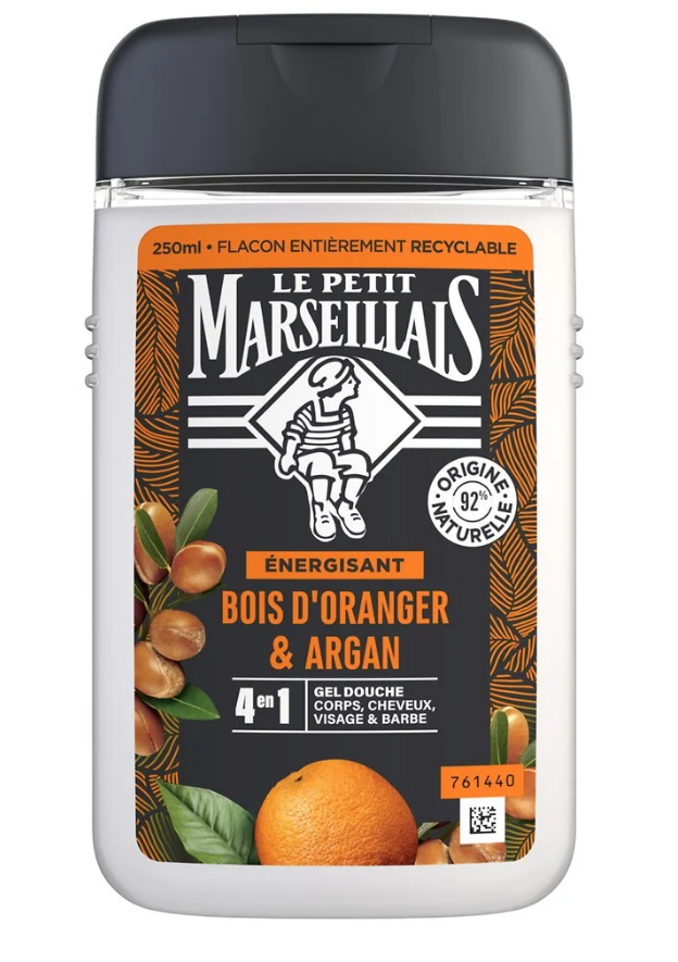 LE PETIT MARSEILLAIS DOUCHE HOMME BOIS D'ORANGER & ARGAN 250ML
