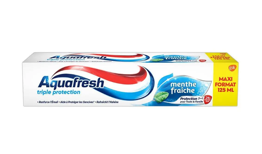 AQUAFRESH DENTIFRICE TRIPLE PROTECTION MENTHE FRAICHE 125ML