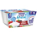 NESTLE P'TIT BRASSE Fruits rouges Sans Sucres Ajoutés 4x90g dès 6 mois