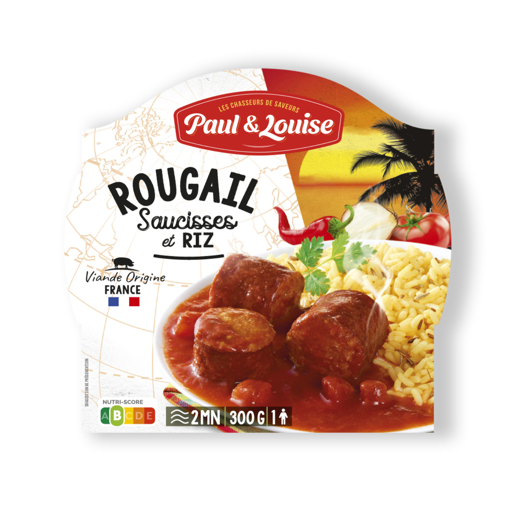 PAUL & LOUISE - Barquette Rougail saucisses et son riz