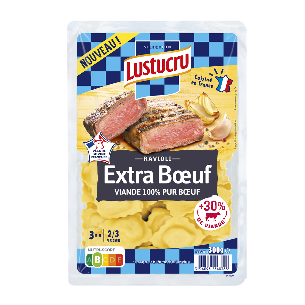 LUSTUCRU RAVIOLI EXTRA BOEUF 300G X8