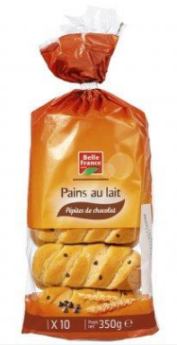 Milk Bread Rolls with Chocolate Chips Belle France x10 Bag 350g