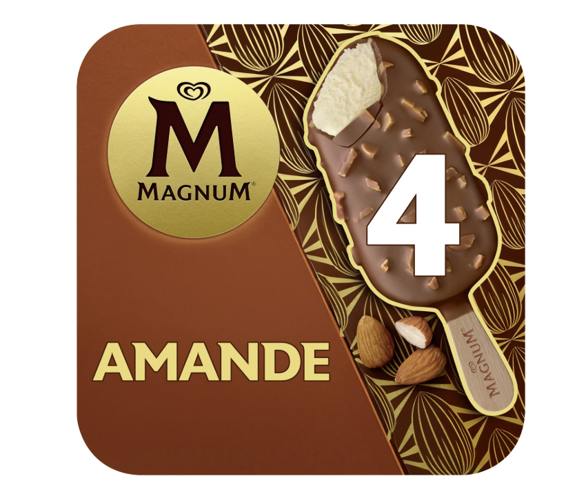 Magnum Glace Bâtonnet Amande 4x100ml