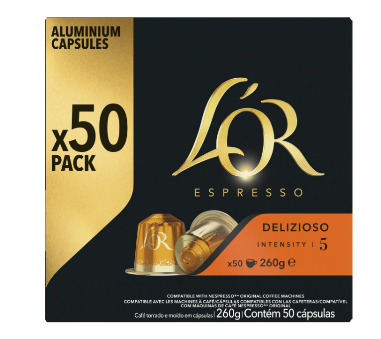 L OR ESPRESSO DELIZIOSO CAFE EN CAPSULES X 50 (INTENSITE 5) - 260 GR