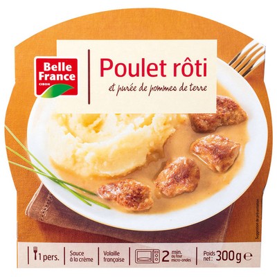 POULET ROTI ET PUREE BF BARQUETTE 300 G