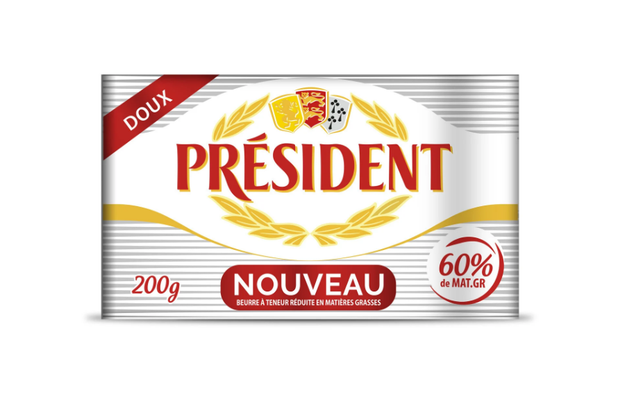 Beurre doux allégé 60% plaquette 200g