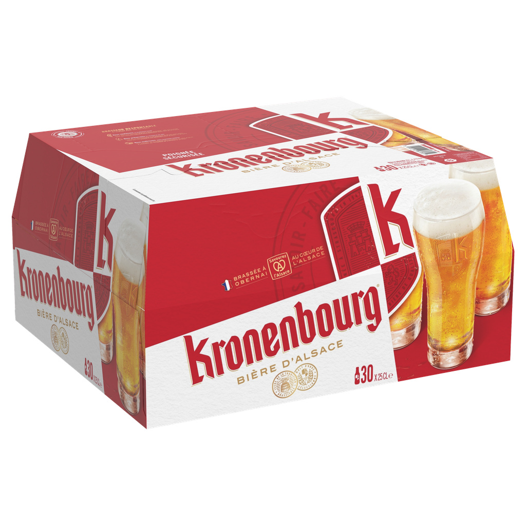 KRONENBOURG BLONDE BEER: PACK OF 30 BOTTLES OF 25CL