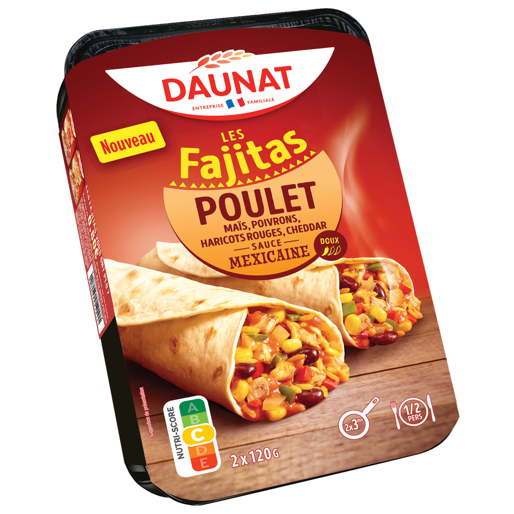 FAJITAS POULET SAUCE MEXICAINE 2X120G DAUNAT