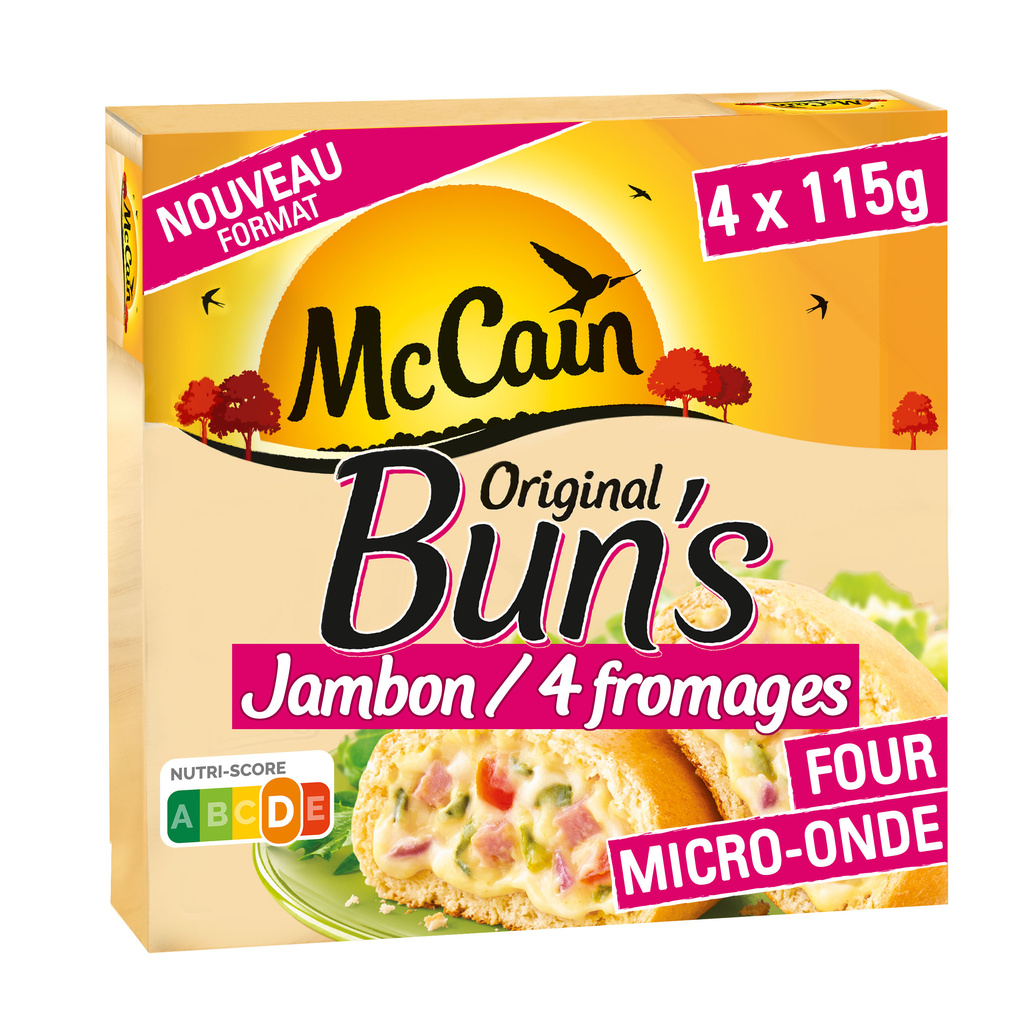 ORIGINAL HAM & 4 CHEESE ONION BUN'S 460g McCAIN