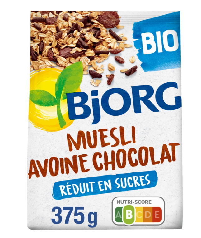 BJORG MUESLI OAT CHOCOLATE CEREALS 375G ORGANIC