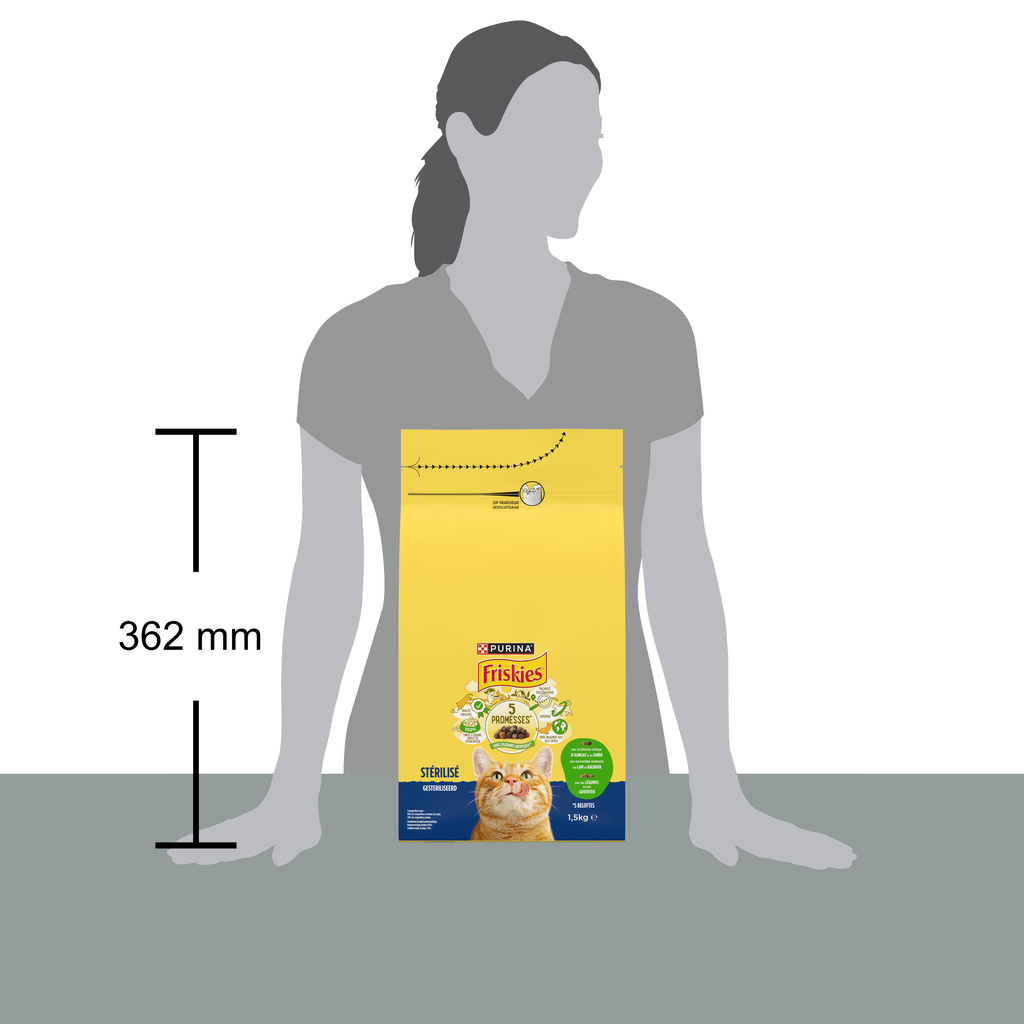 FRISKIES Chats stérilisés à l'Agneau et aux Légumes - 1.5 KG - Croquettes pour chat adulte