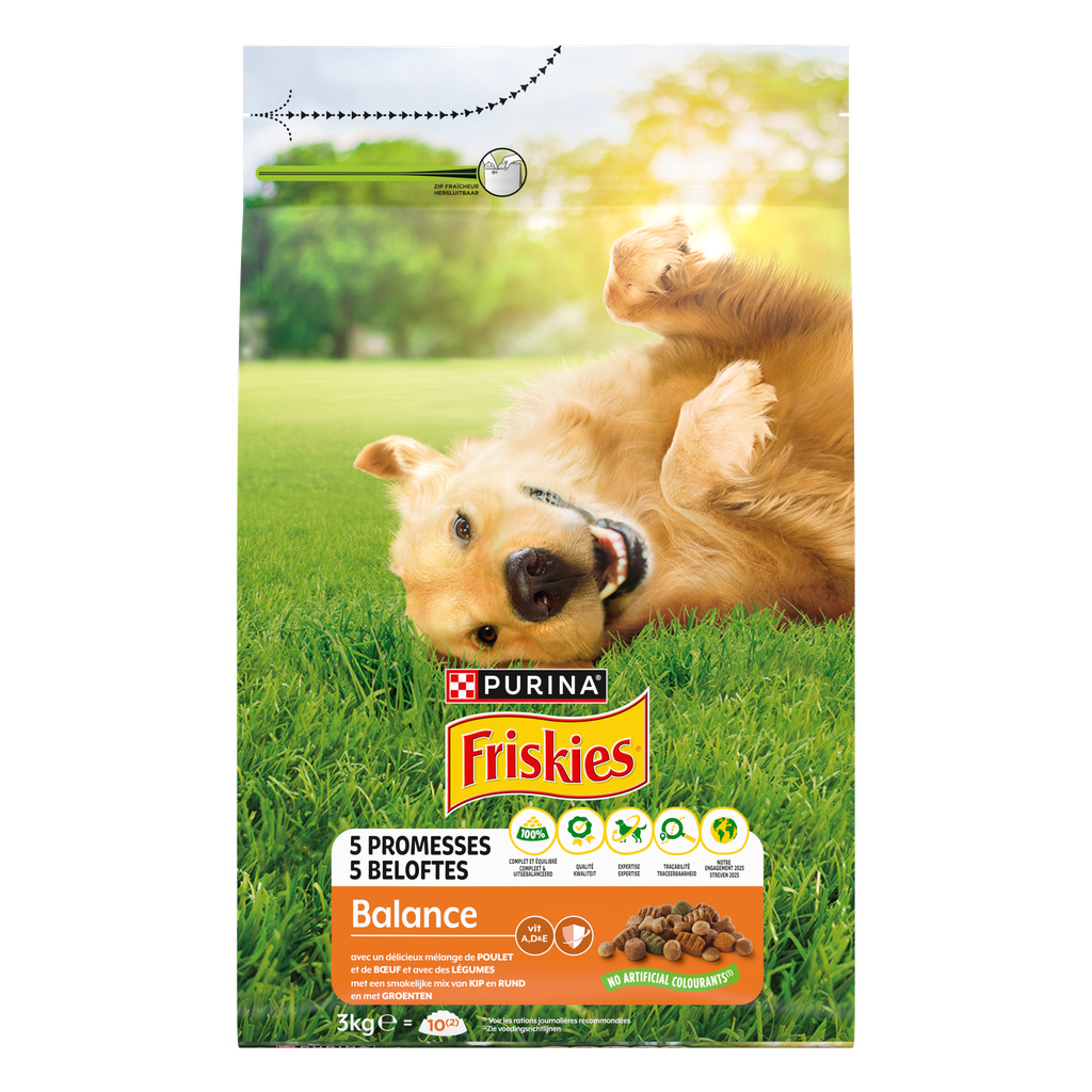FRISKIES Balance: with Chicken and Added Vegetables - 3KG - Adult Dog Kibble