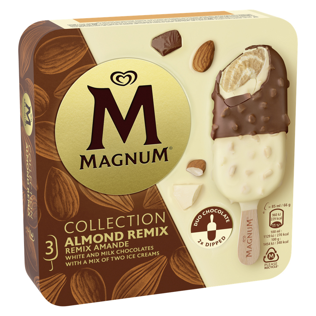 Magnum Glace Bâtonnet Amande Remix 3x85ml