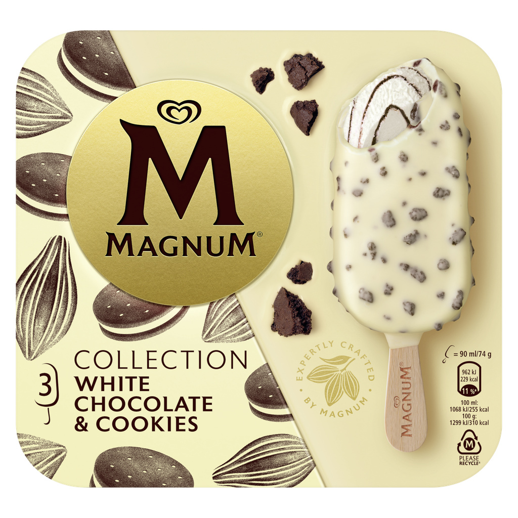 Magnum Ice Cream Stick White Chocolate & Cookie 3x90ml