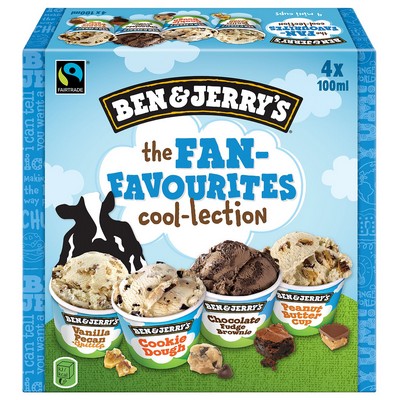 Ben & Jerry's Glace Mini Pots The Fan-Favourites Cool-lection 4x100ml