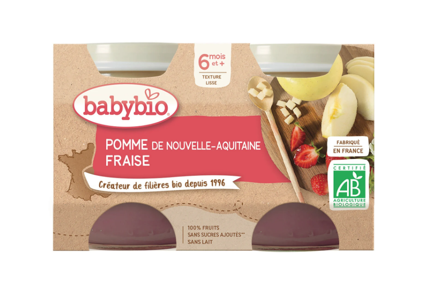 2x130g Apple Strawberry Baby Compote