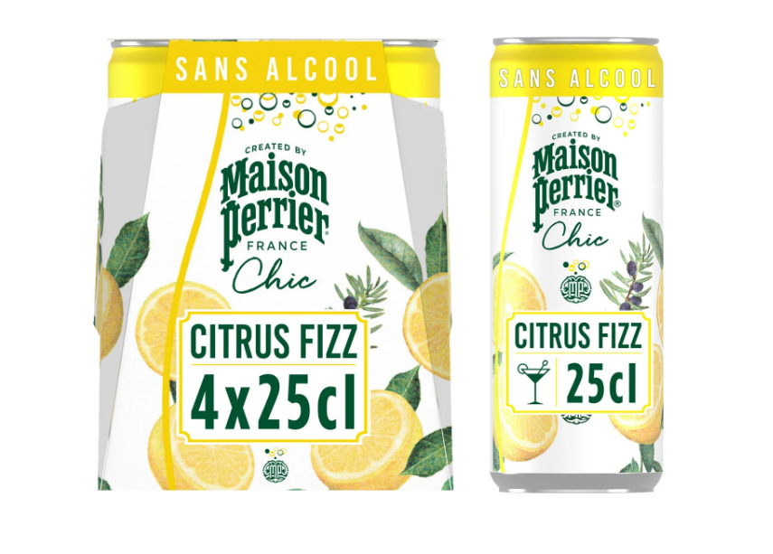 MAISON PERRIER CHIC Boisson Gazeuse Sans Alcool Citrus Fizz 4x25cl