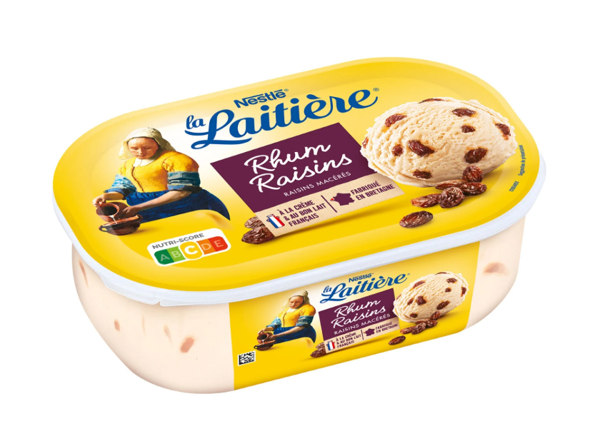 BAC900ML Rum raisin ice cream LA LAITIERE